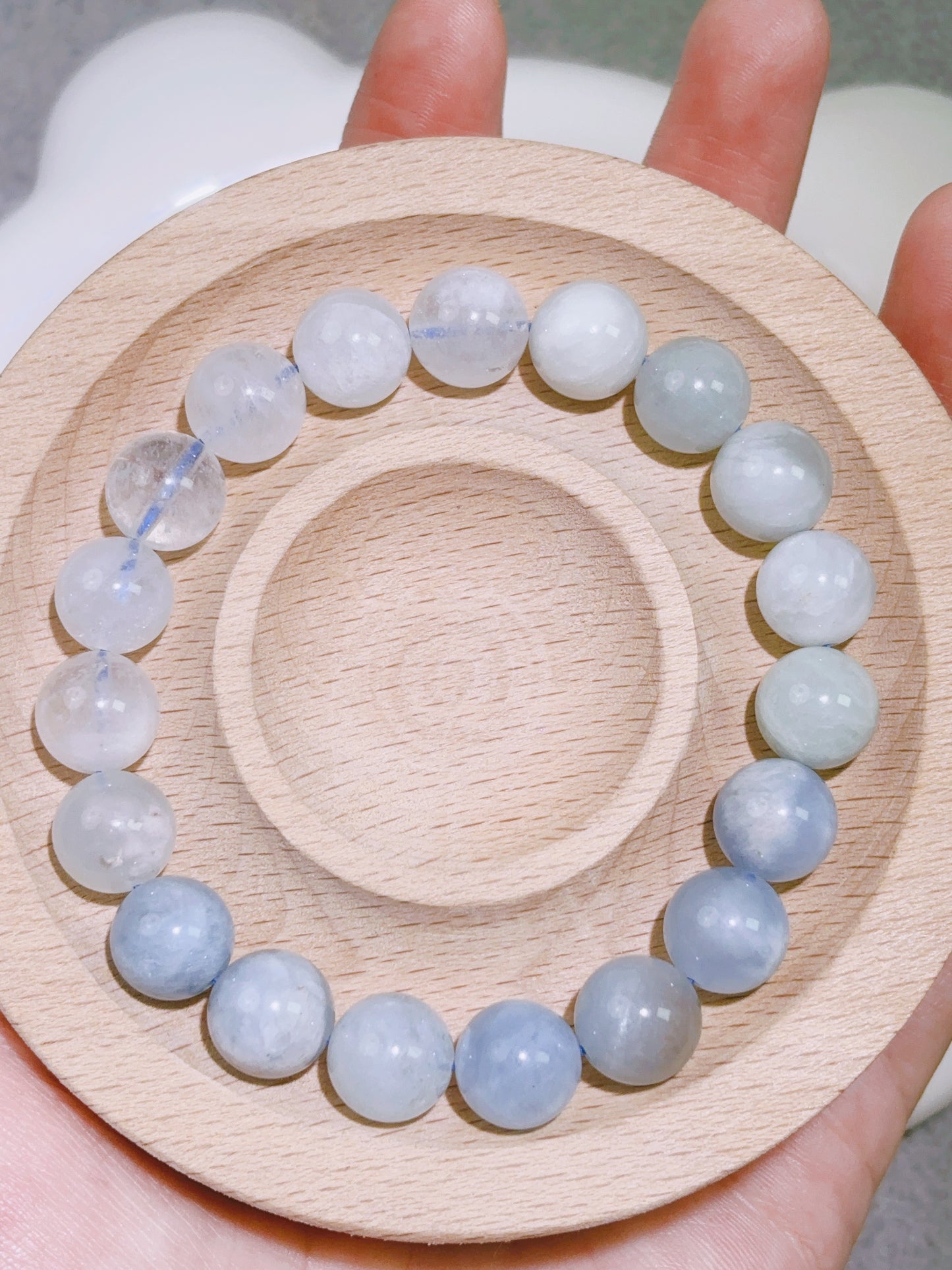 天然石手串シリーズ-ビーズ-10.2 mmアクアマリン