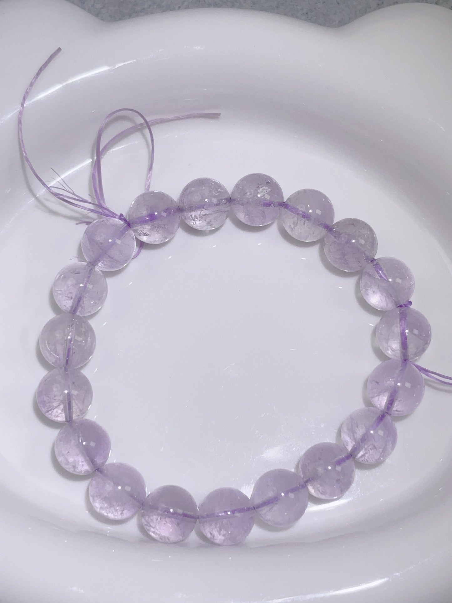 天然石手串シリーズ-ビーズ-10.6 mmラベンダー紫水晶