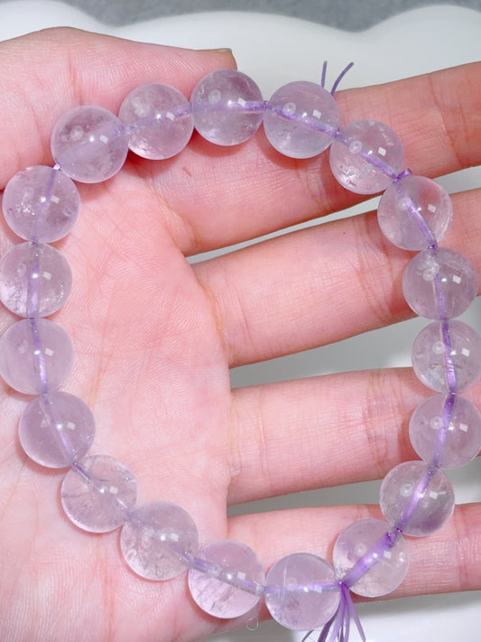 天然石手串シリーズ-ビーズ-10.6 mmラベンダー紫水晶