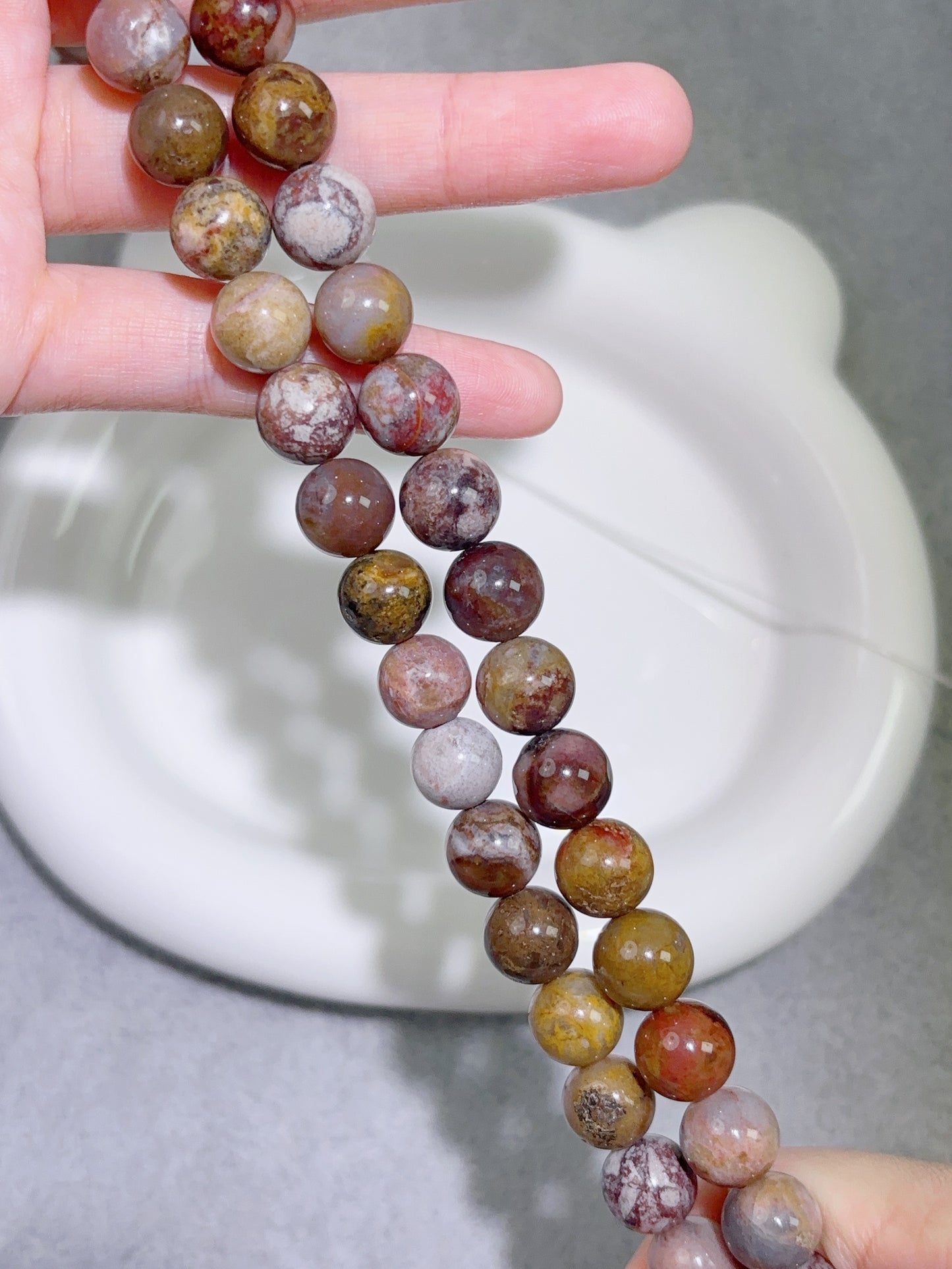 天然石連材-円珠-10 mmピーターサイト