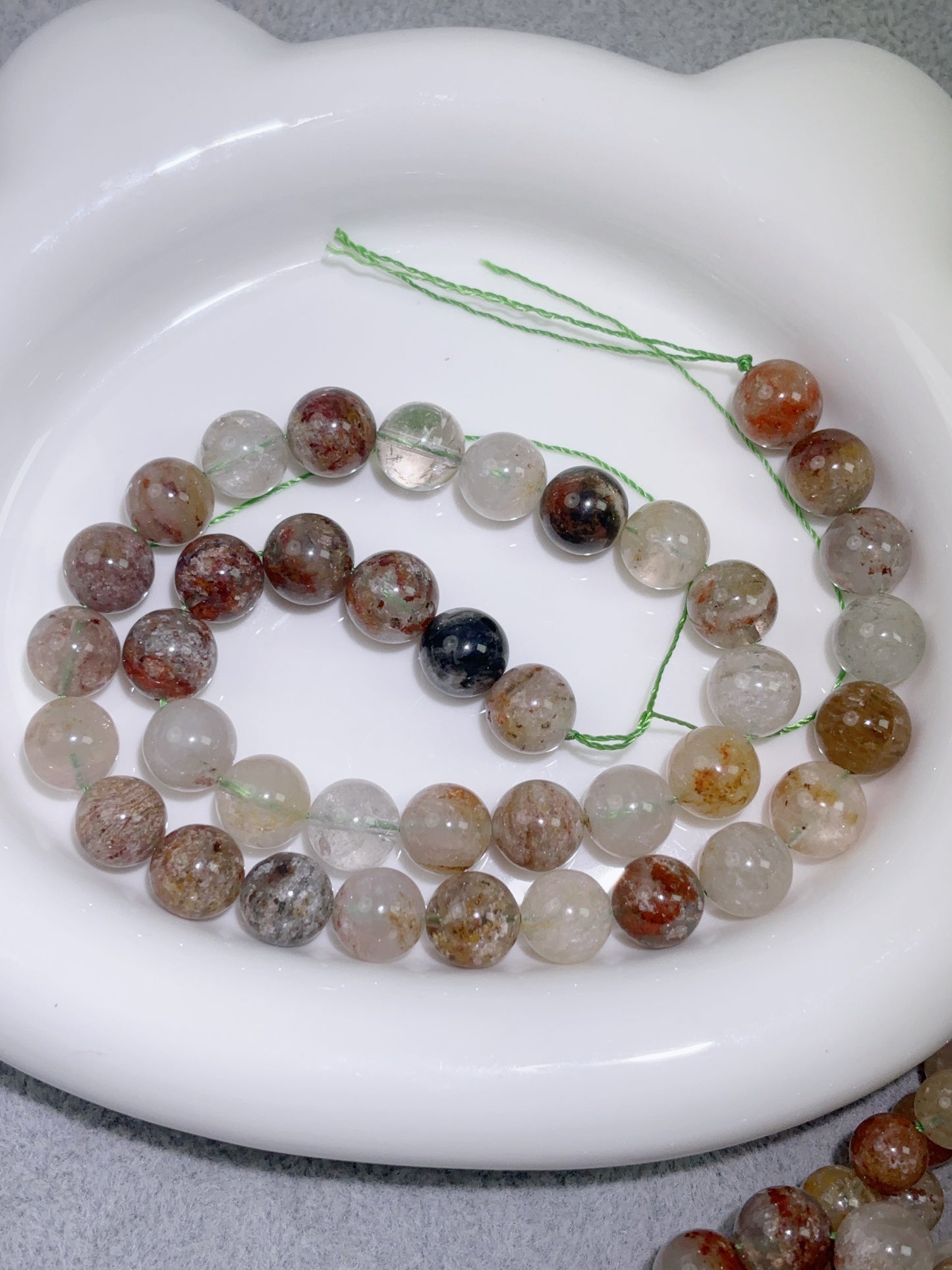 天然石連材-玉-10 mm千層幽霊