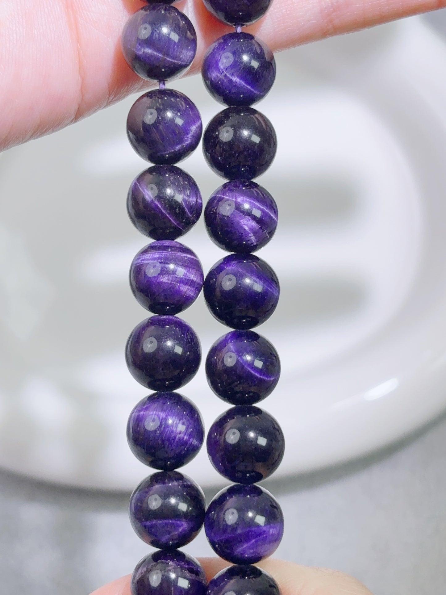 天然石連材--ビーズ--10 mmタイガーアイイエロー/紅茶色/サファイア色/パープル/紅茶色/パープル星空色/ブルーゴールド/インクブルー