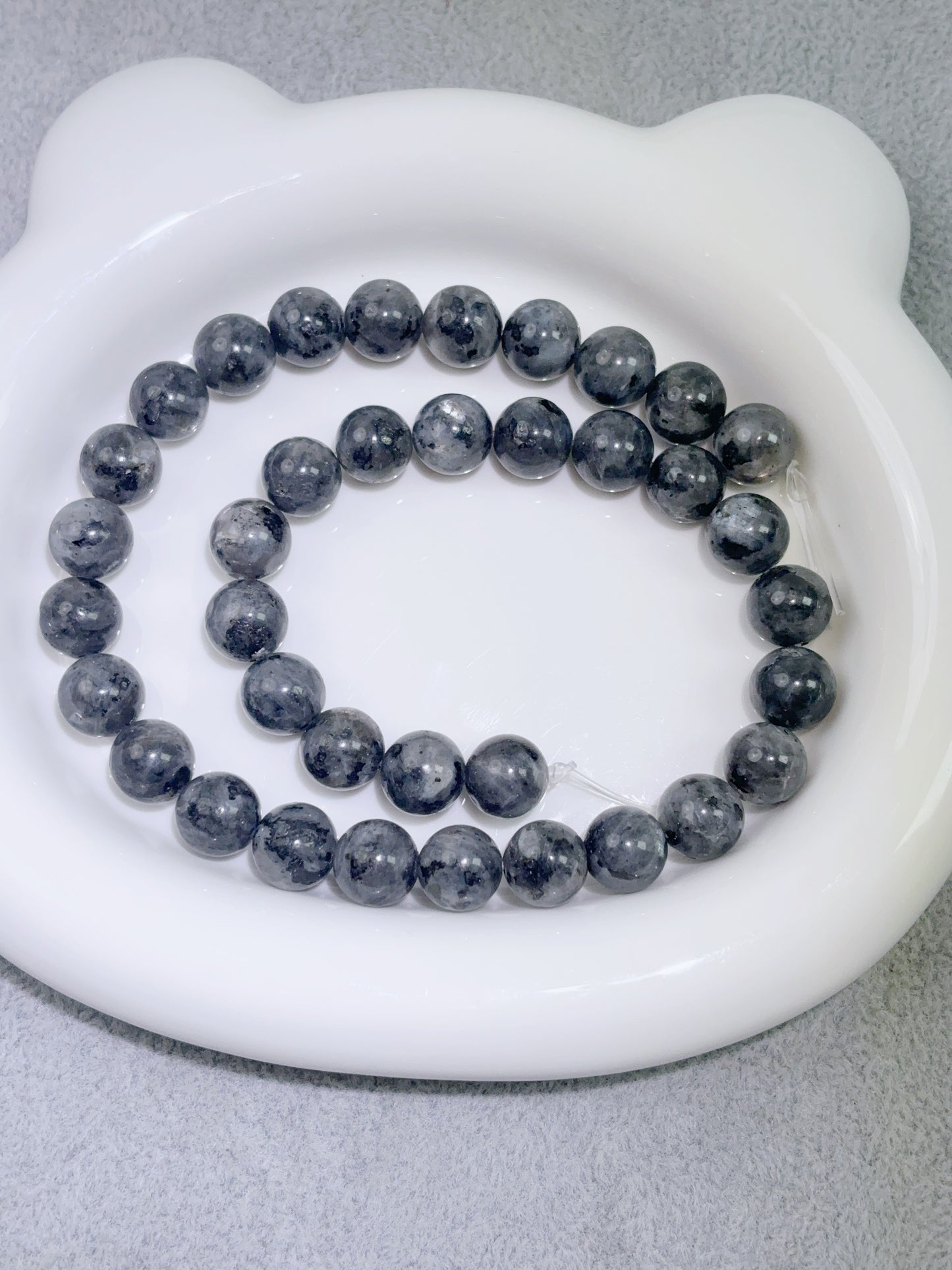 天然石連材-ビーズ-10 mm閃光石