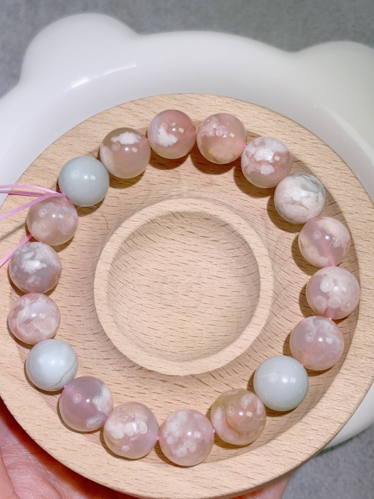 天然石手串シリーズ-ビーズ-11.8 mm4号桜瑪瑙