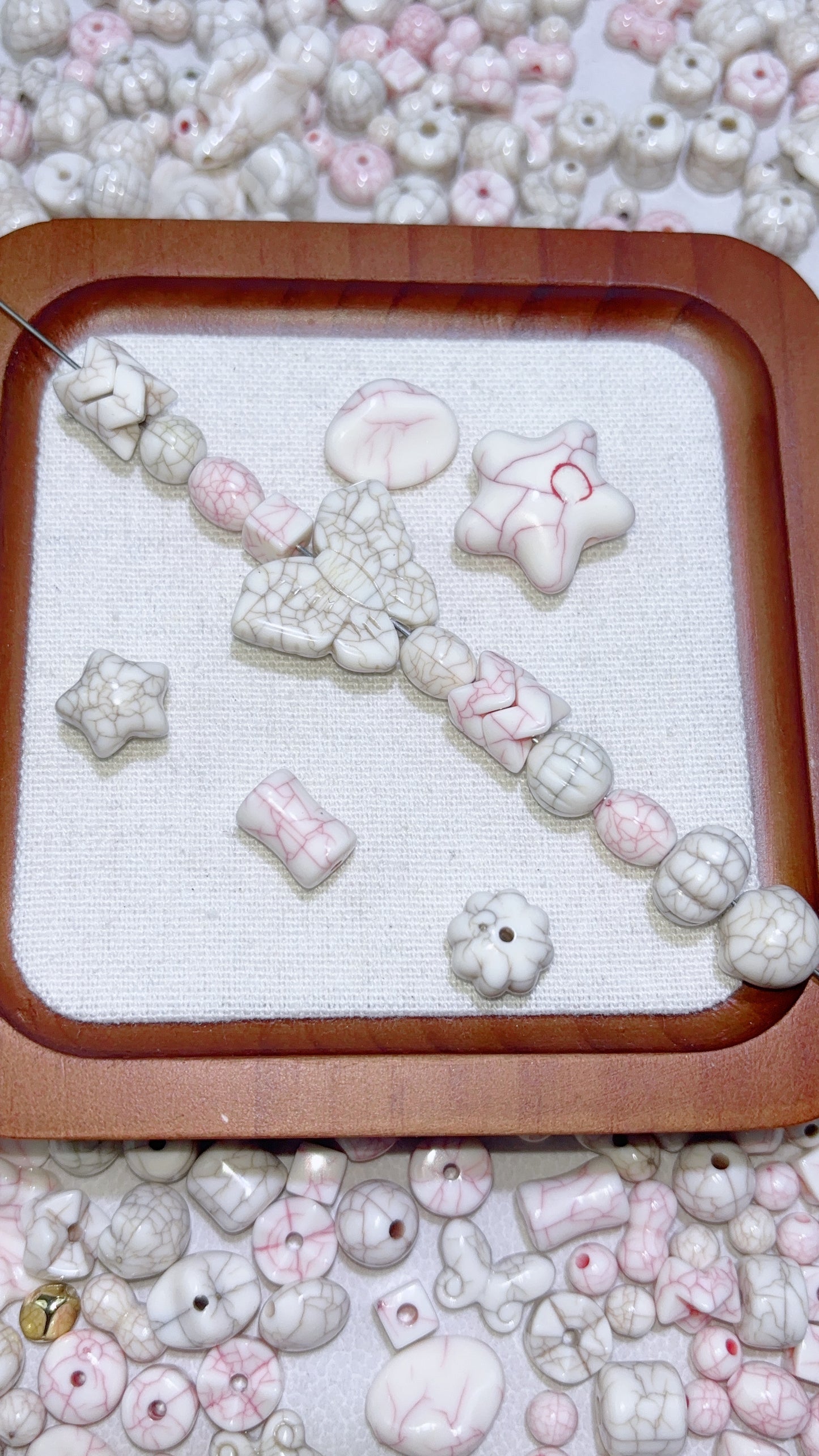 A 混鍋シリーズ 【いちごラテ】アクリルビーズ混合