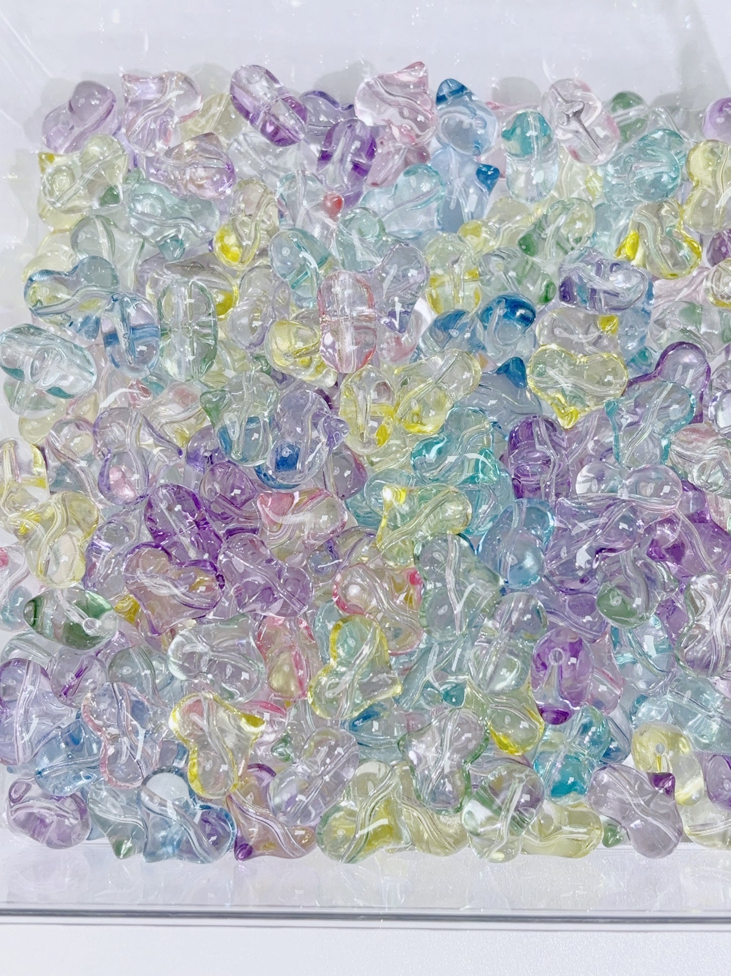 0 0 A 混鍋シリーズ【高品質氷透愛心横孔珠】--16.7x13.8mm