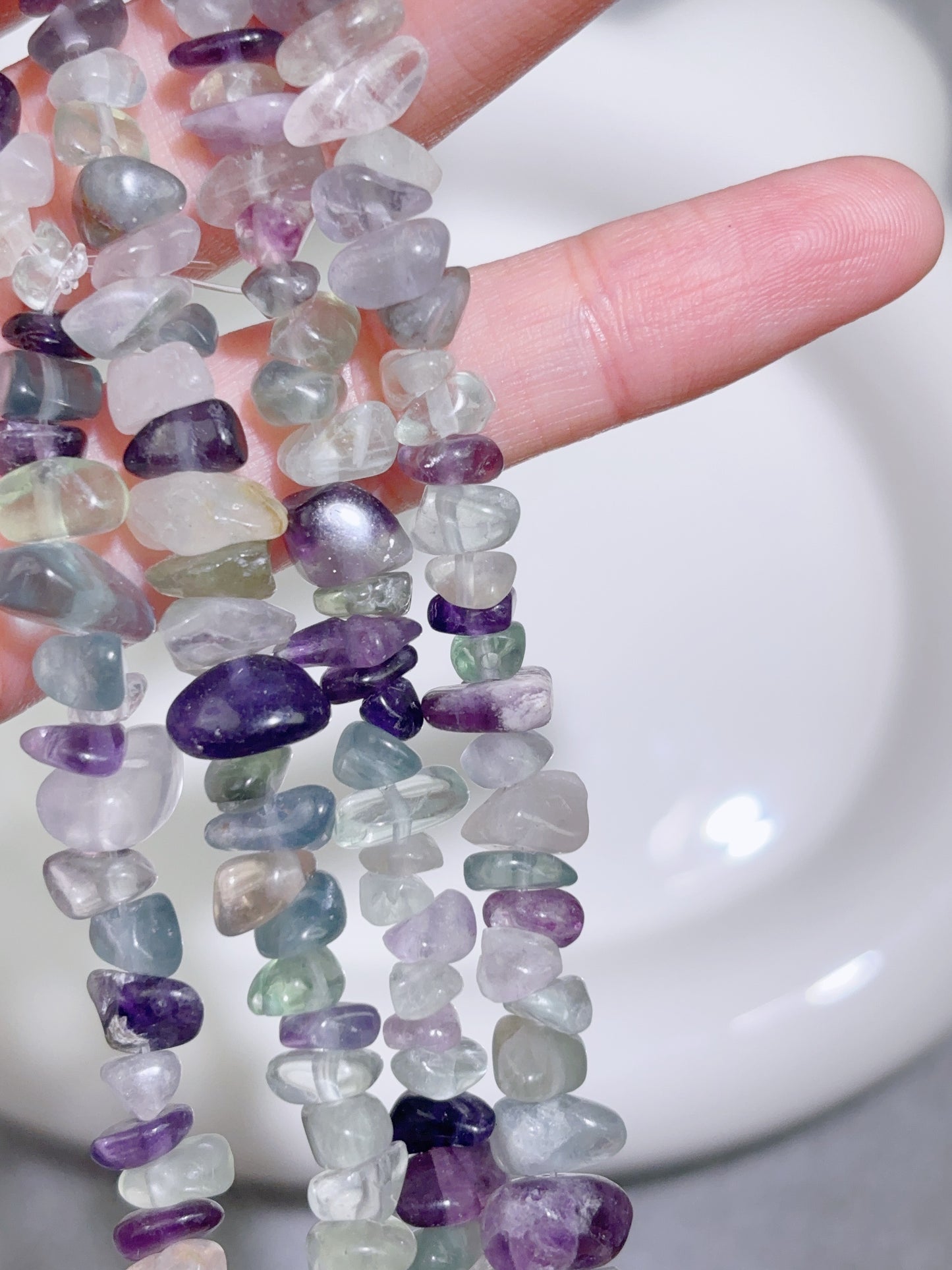 天然石連材-砕石-4 mm-6 mmカラーフローライト