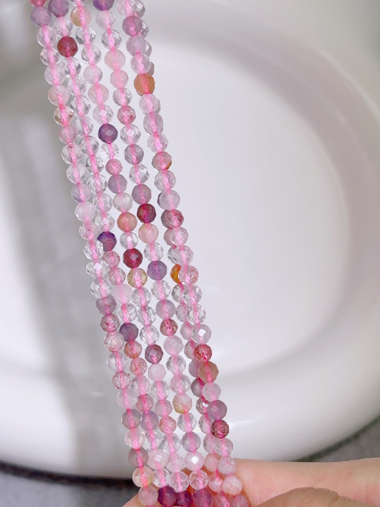 天然石連材-多面-3mm紫超七(むらさきちょうしち)