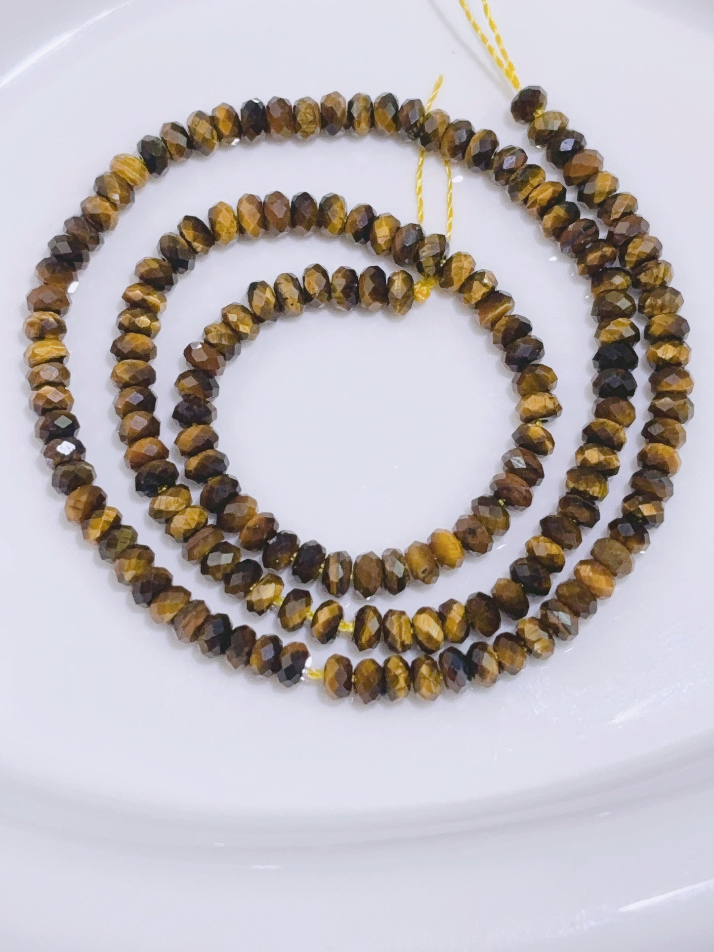 天然石連材-算盤多面-4 mm虎眼石