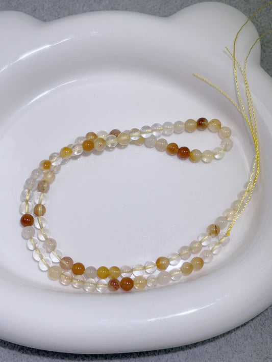 天然石連材-ビーズ-4.8 mmゴールデンヒーラー/黄胶花