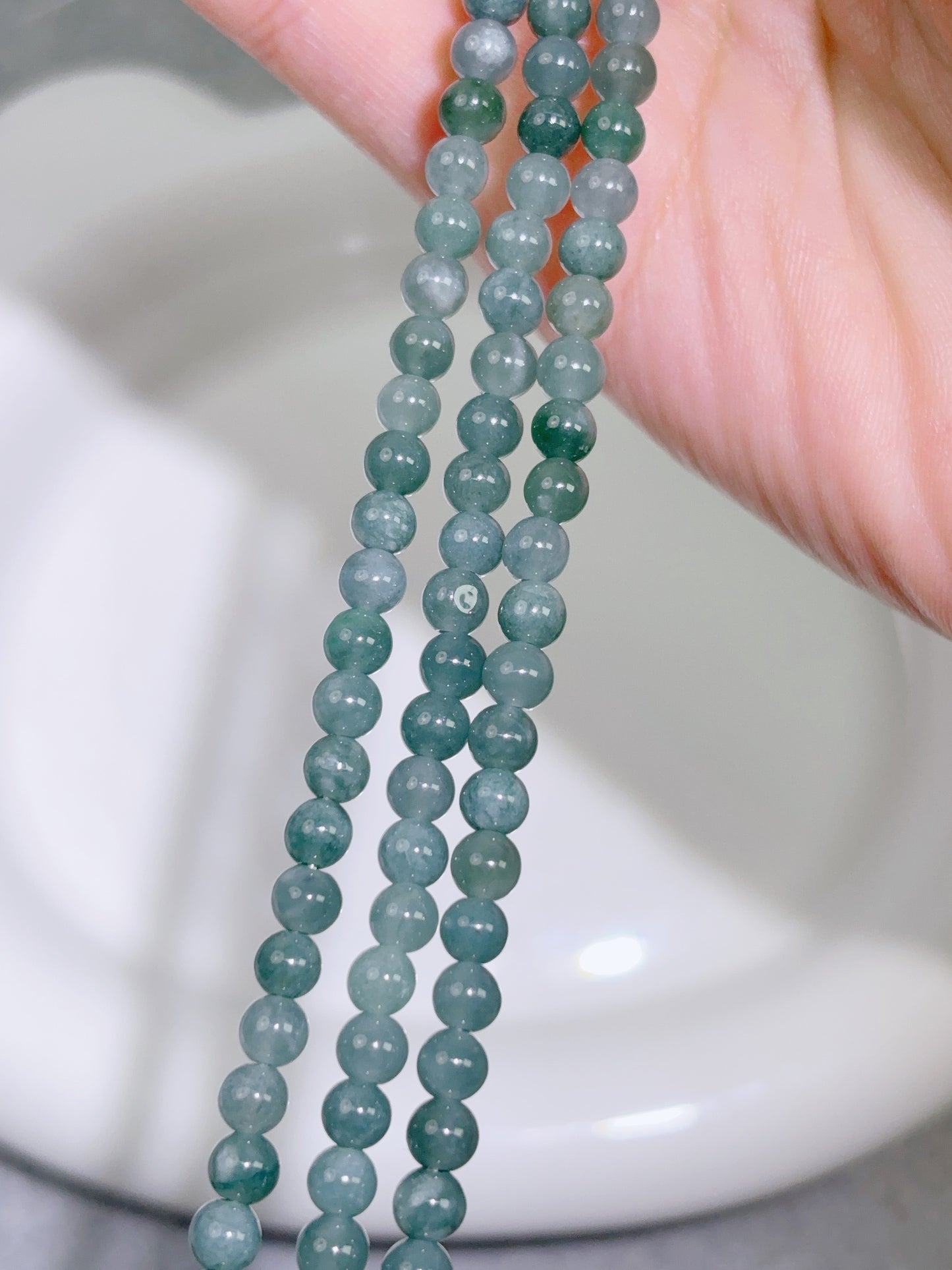 天然石連材-ビーズ-4.2mm翡翠