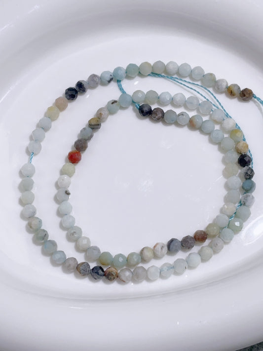 天然石连材-多面-4mmアマゾナイトグ(ラデーション)