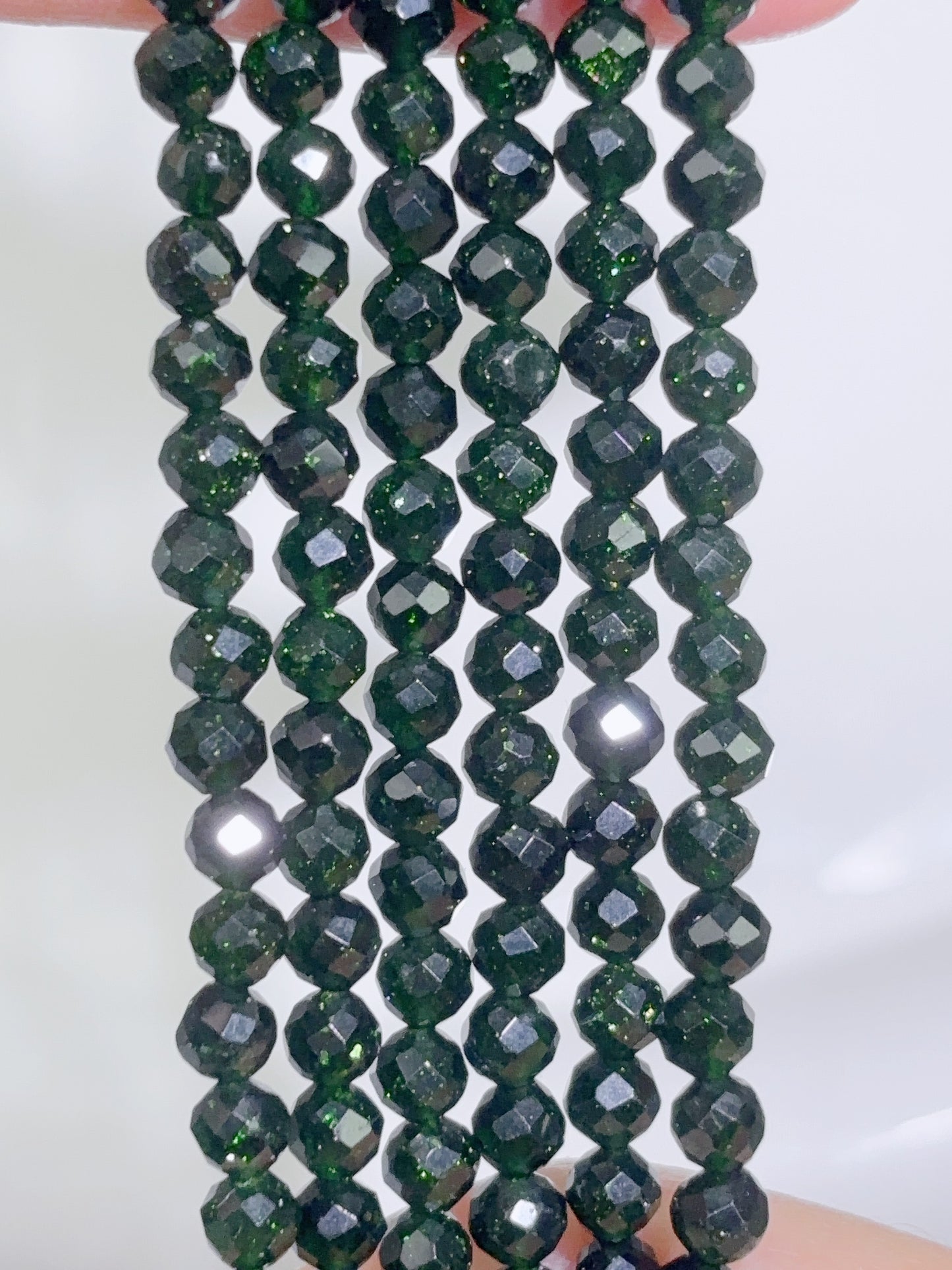 天然石連材-多面-4 mm緑砂石