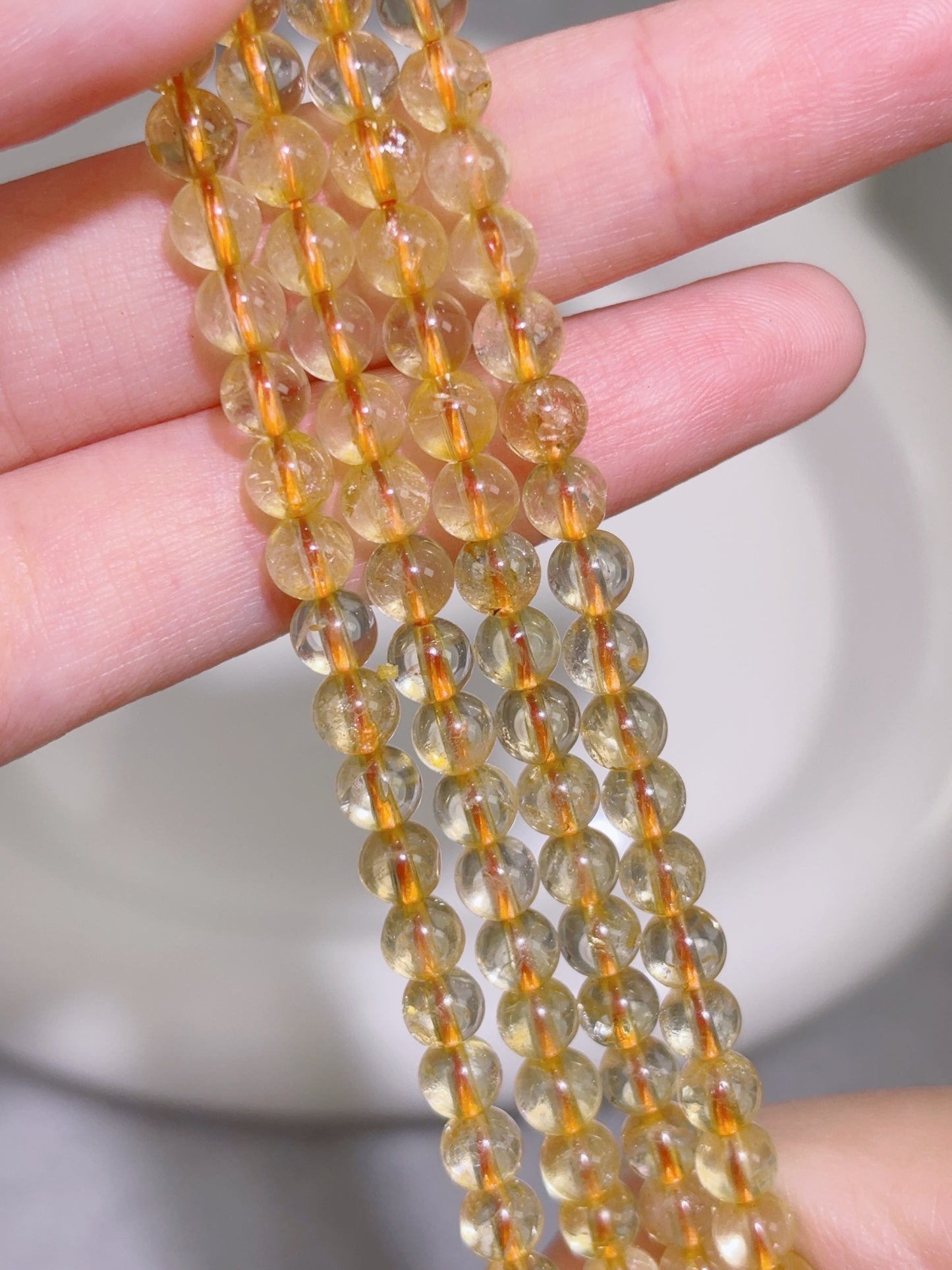 天然石連材-ビーズ-5 mmシトリン