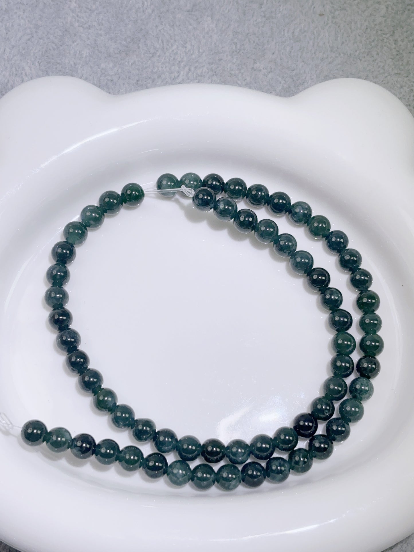 天然石連材-ビーズ-6 mm翡翠