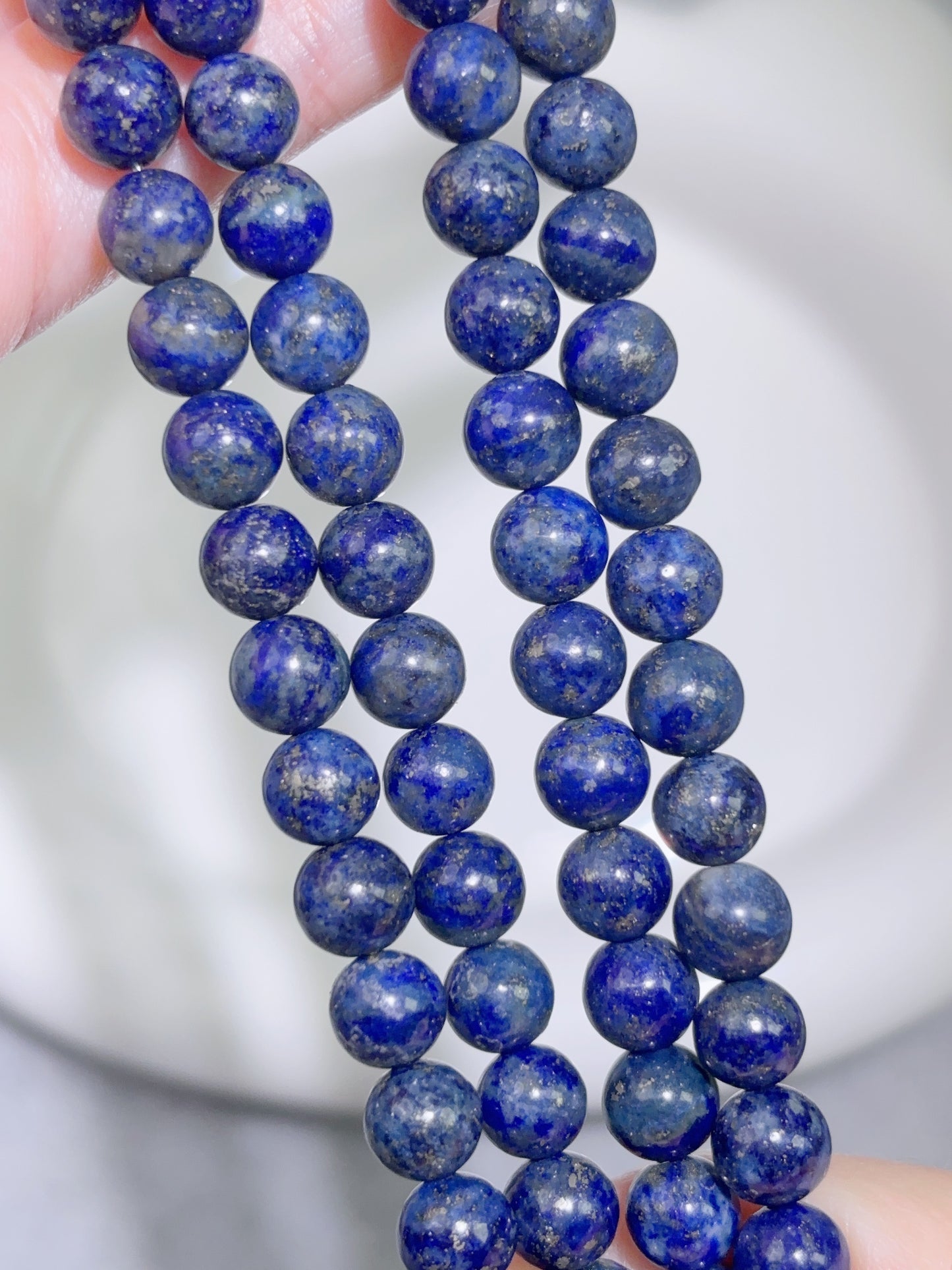 天然石連材-ビーズ-6 mmラピスラズリ