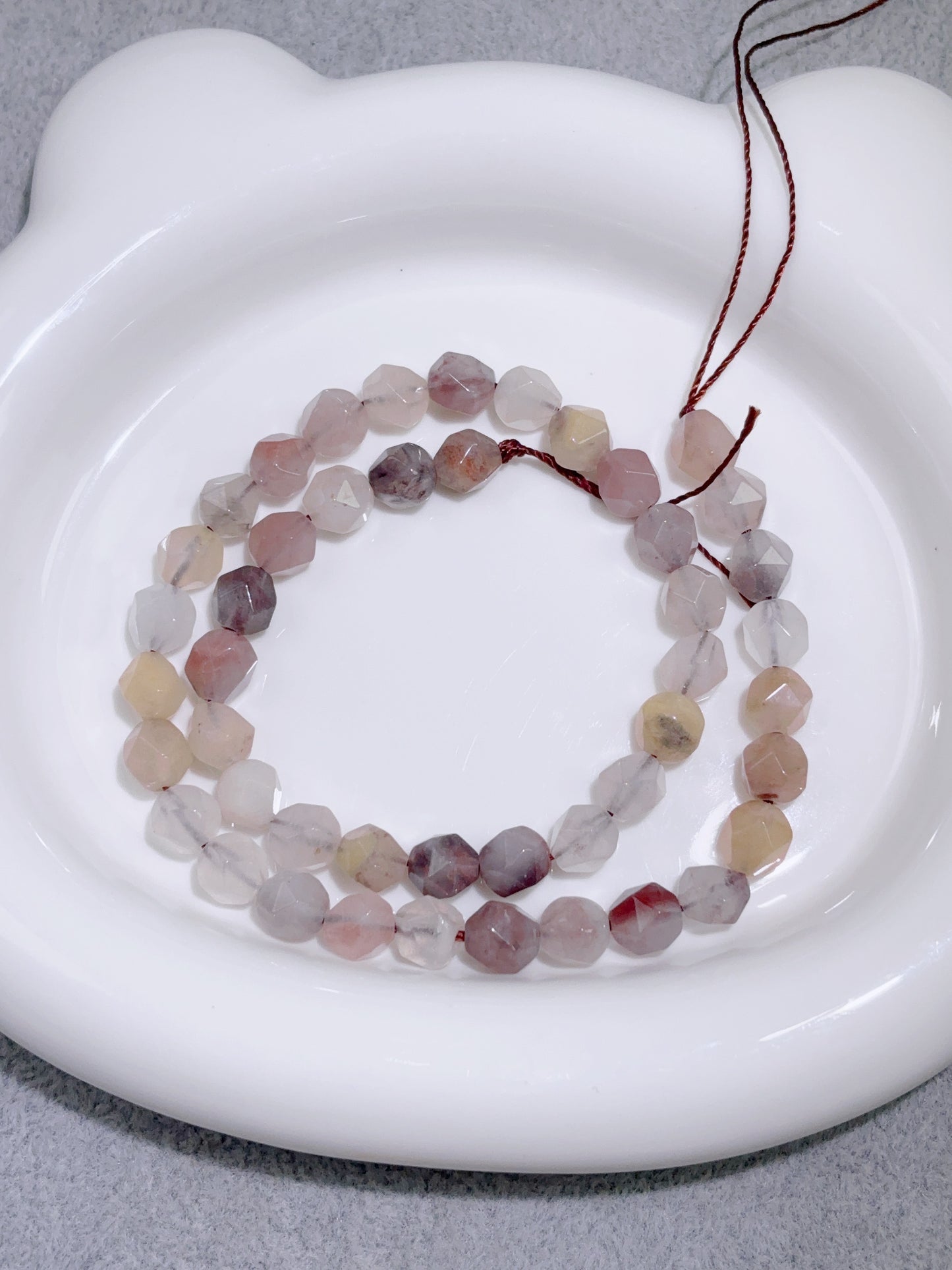 天然石連材-多面-7 mmスミレ