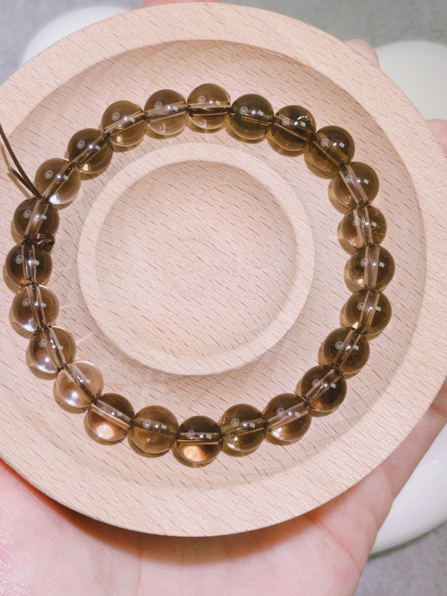 天然石手串シリーズ-ビーズ-8 mm茶水晶/スモーキークォーツ