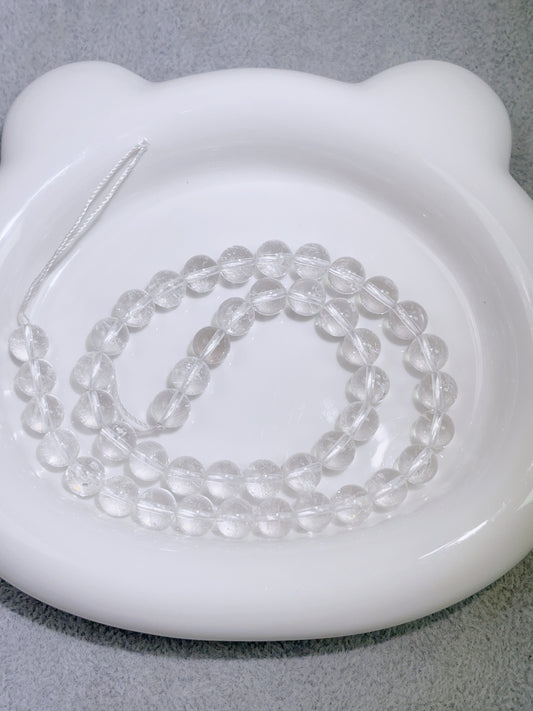 天然石連材-ビーズ-8.4 mmクリアクォーツ