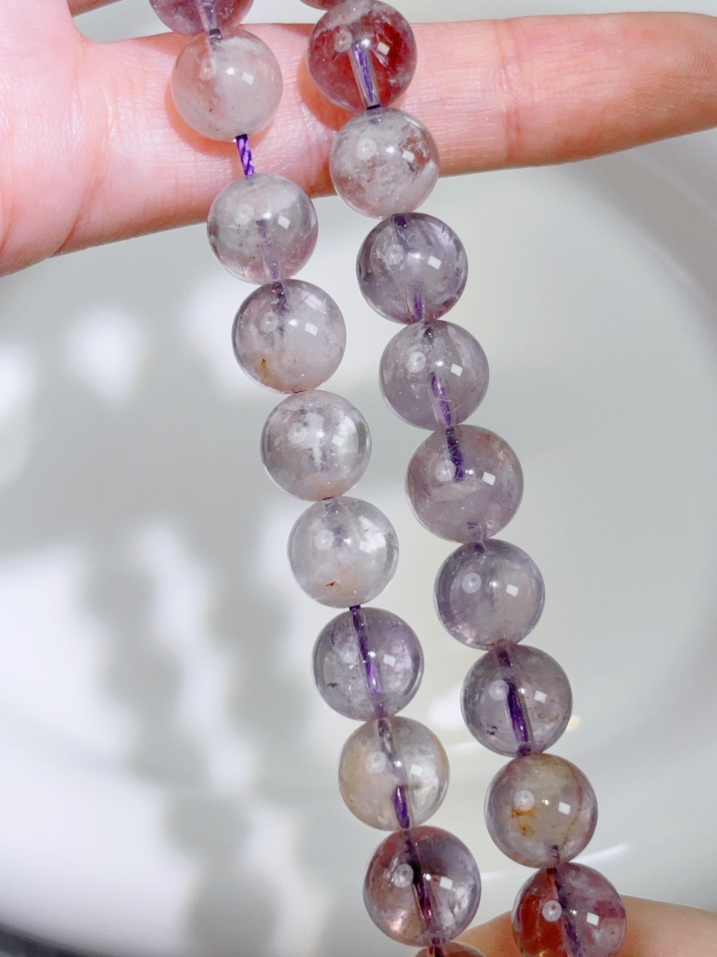 天然石连材-圆珠-8mm紫鈦晶/しタイきん