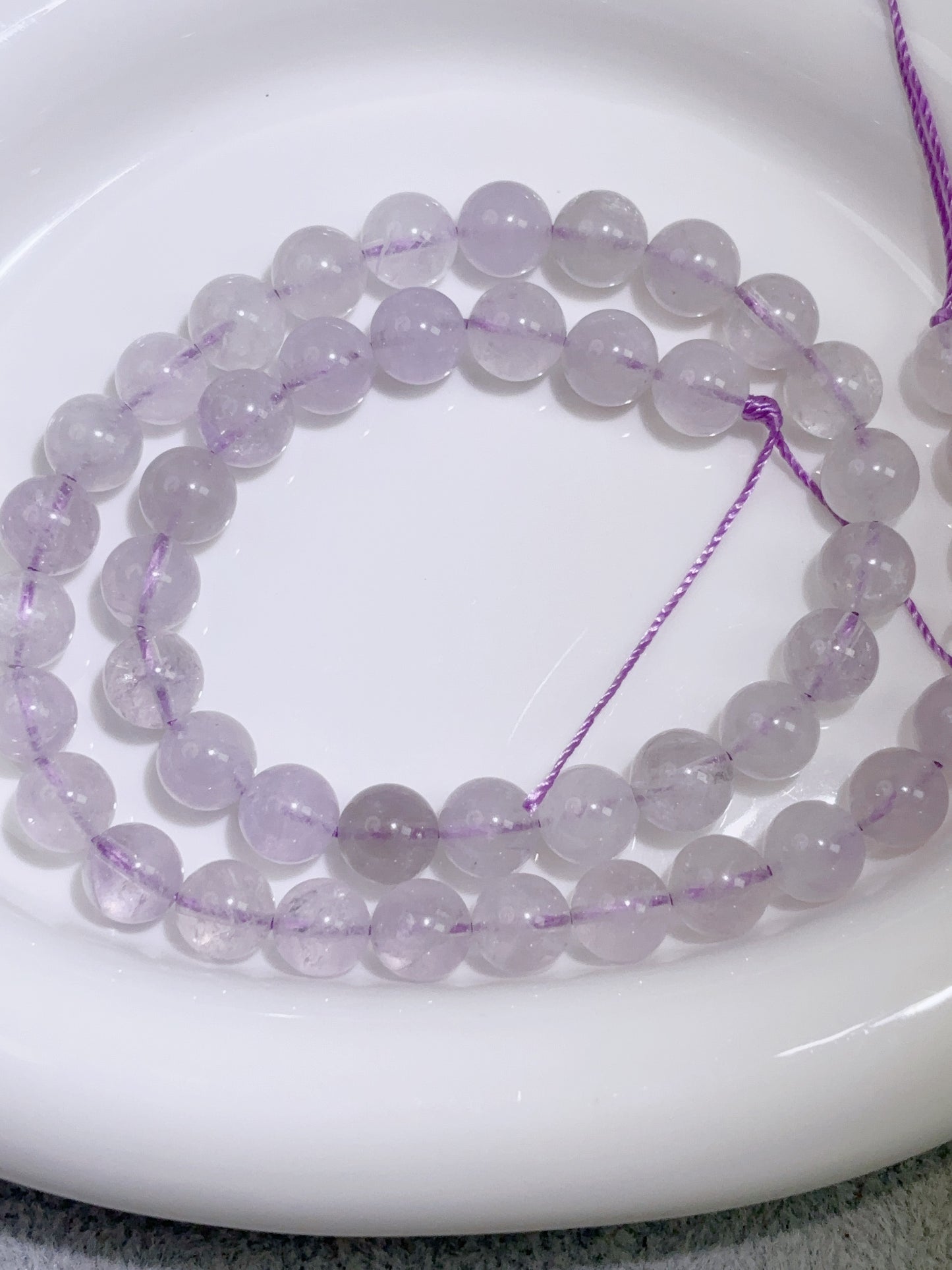 天然石連材-ビーズ-8 mmラベンダーアメジスト