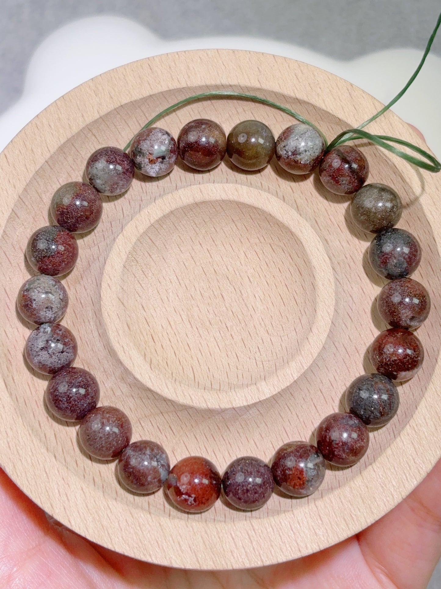 天然石手串シリーズ-ビーズ-9 mmファントムクォーツ/幽霊石