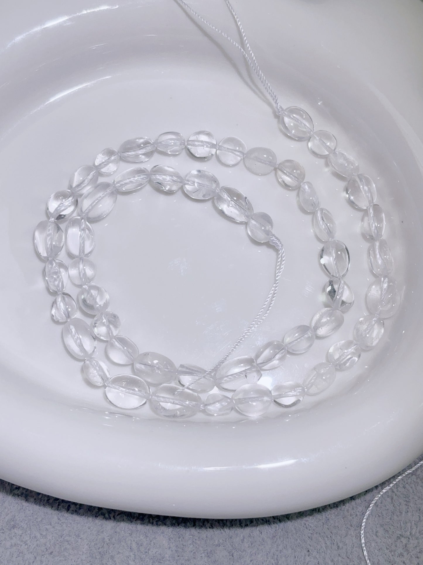 天然石連材-糖豆-7-9 mmクリアクォーツ