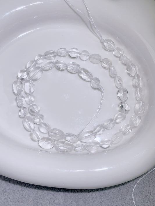 天然石連材-糖豆-7-9 mmクリアクォーツ