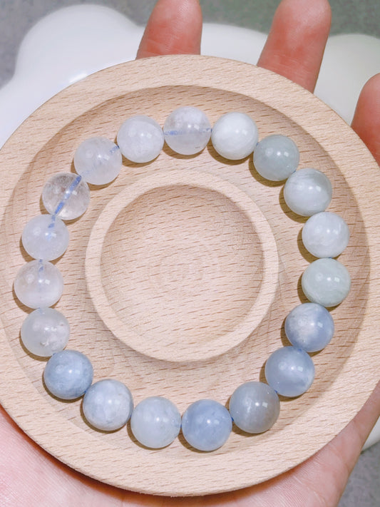 天然石手串シリーズ-ビーズ-10.2 mmアクアマリン