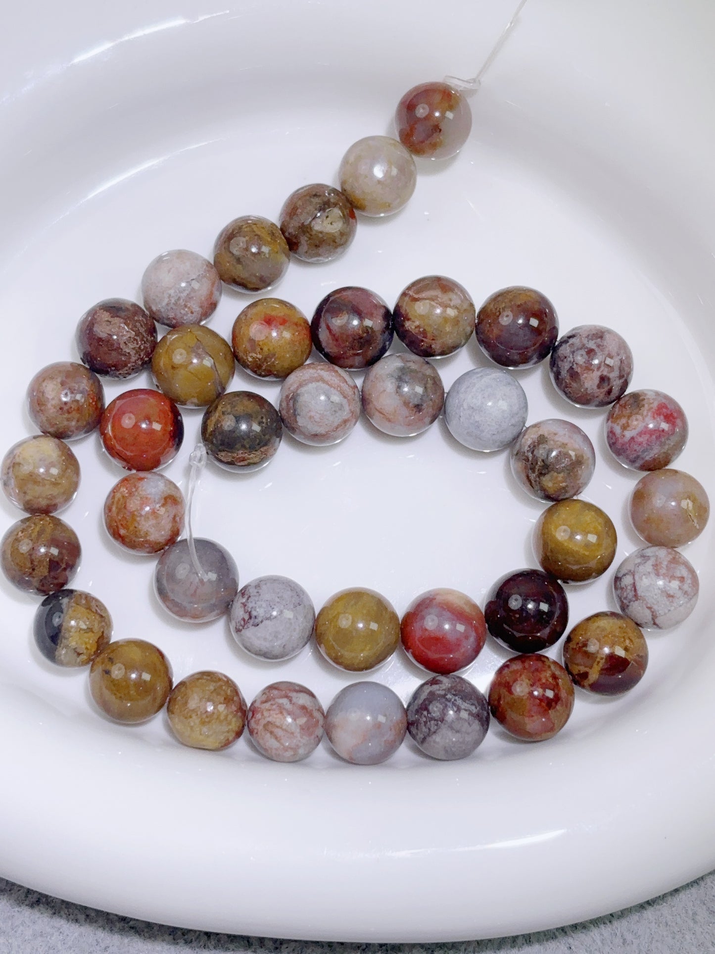 天然石連材-円珠-10 mmピーターサイト