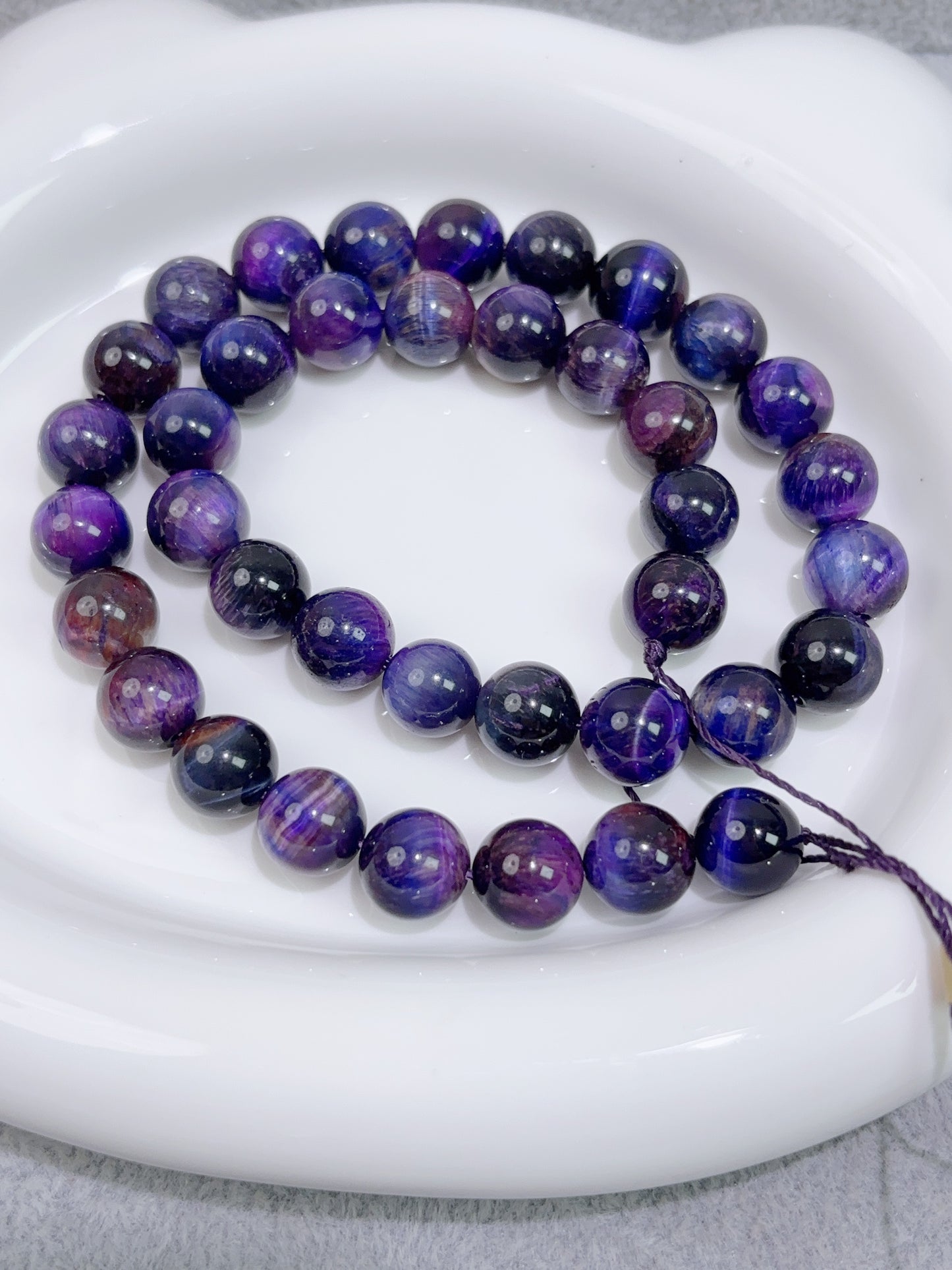 天然石連材--ビーズ--10 mmタイガーアイイエロー/紅茶色/サファイア色/パープル/紅茶色/パープル星空色/ブルーゴールド/インクブルー