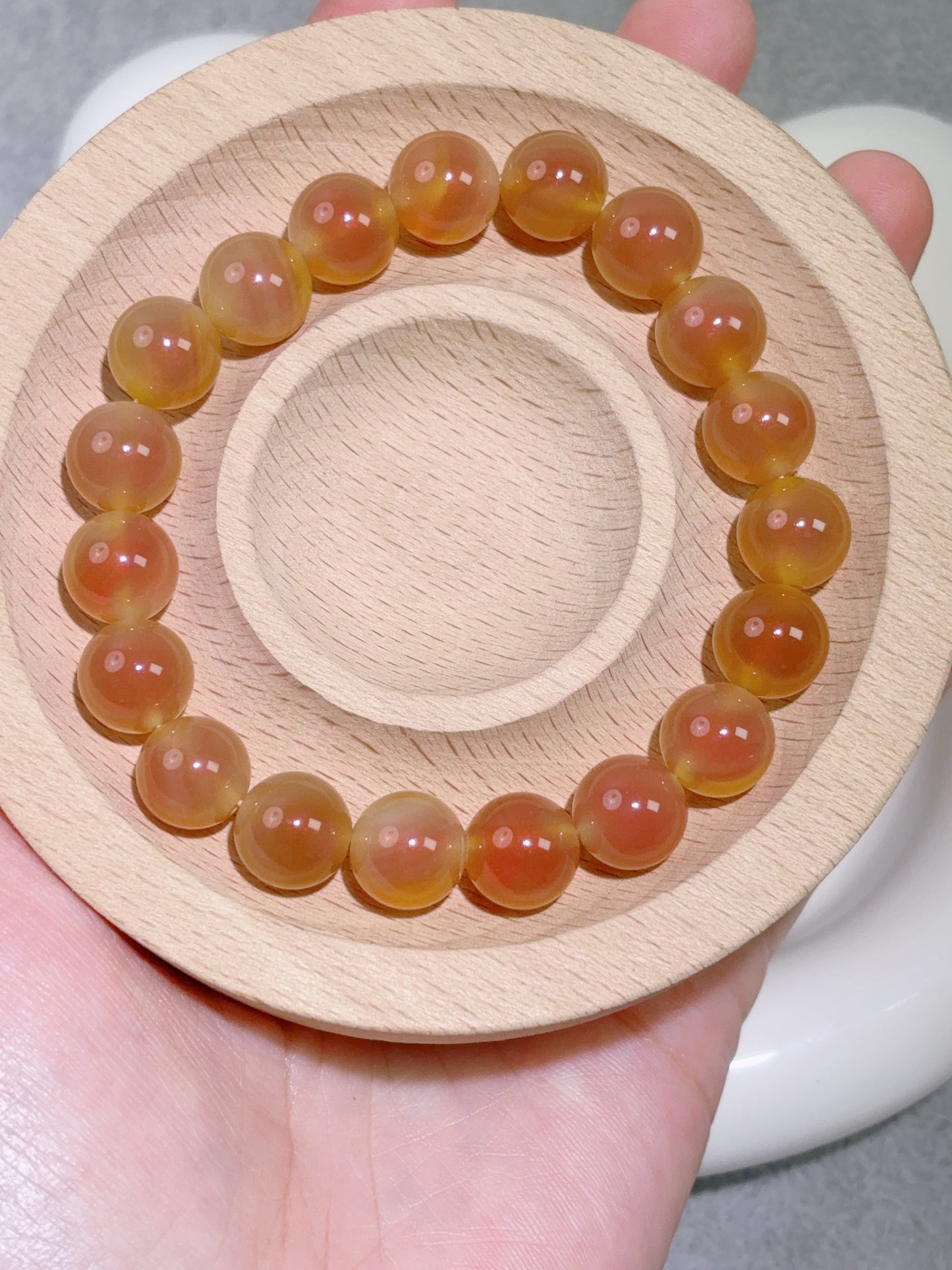 天然石手串シリーズ-ビーズ-10 mmトウシンメノウ