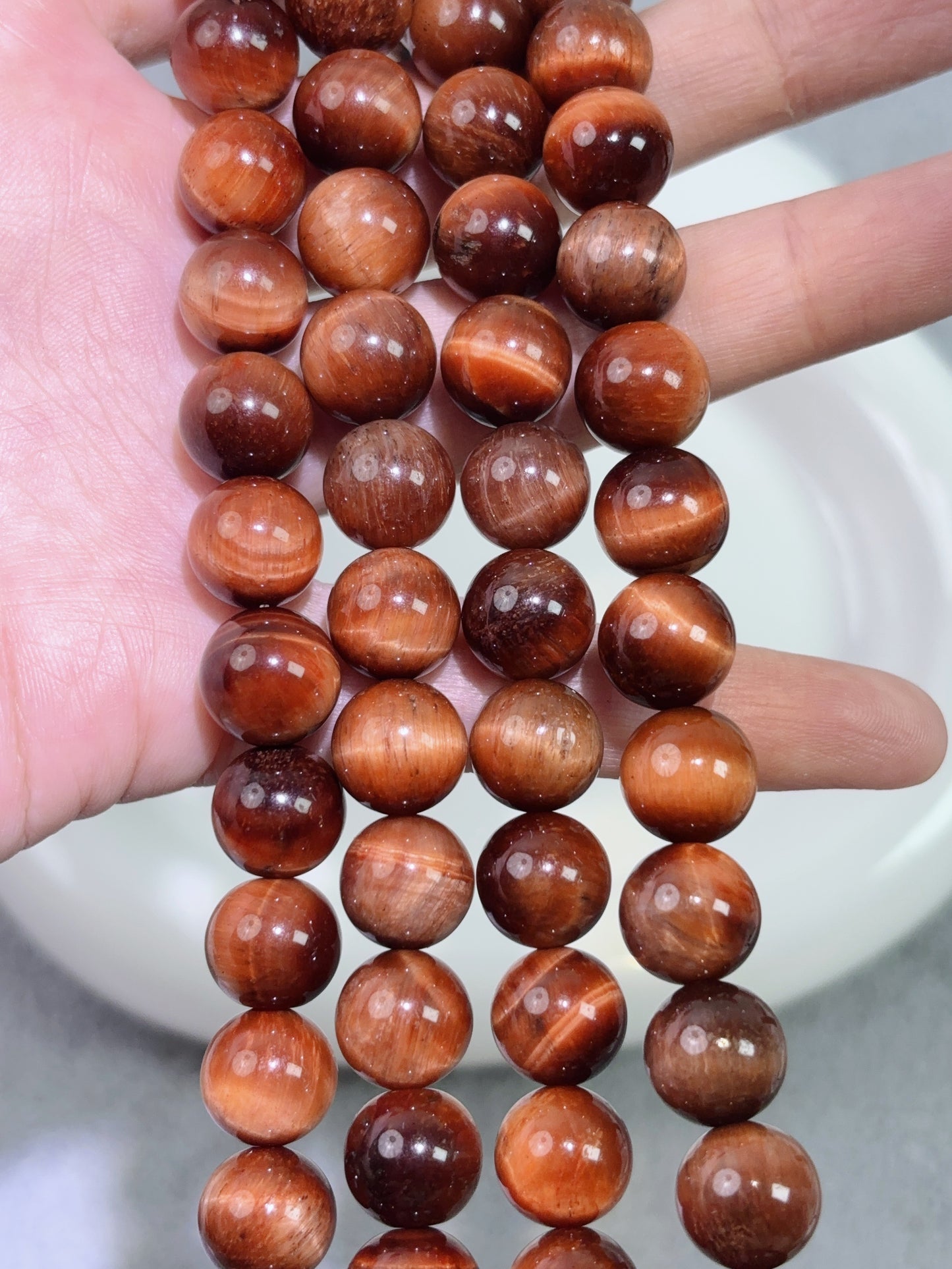 天然石連材--ビーズ--10 mmタイガーアイイエロー/紅茶色/サファイア色/パープル/紅茶色/パープル星空色/ブルーゴールド/インクブルー