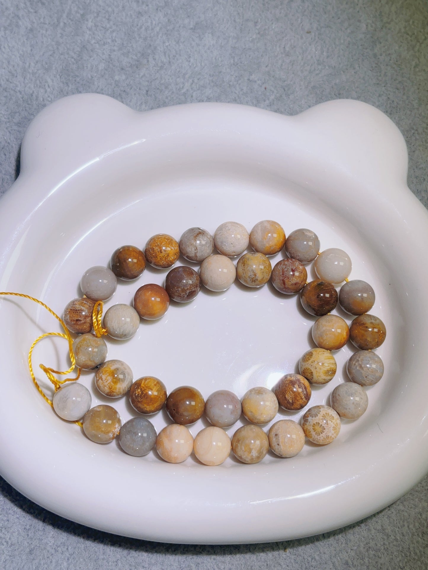 天然石連材-円珠-10 mm菊花石