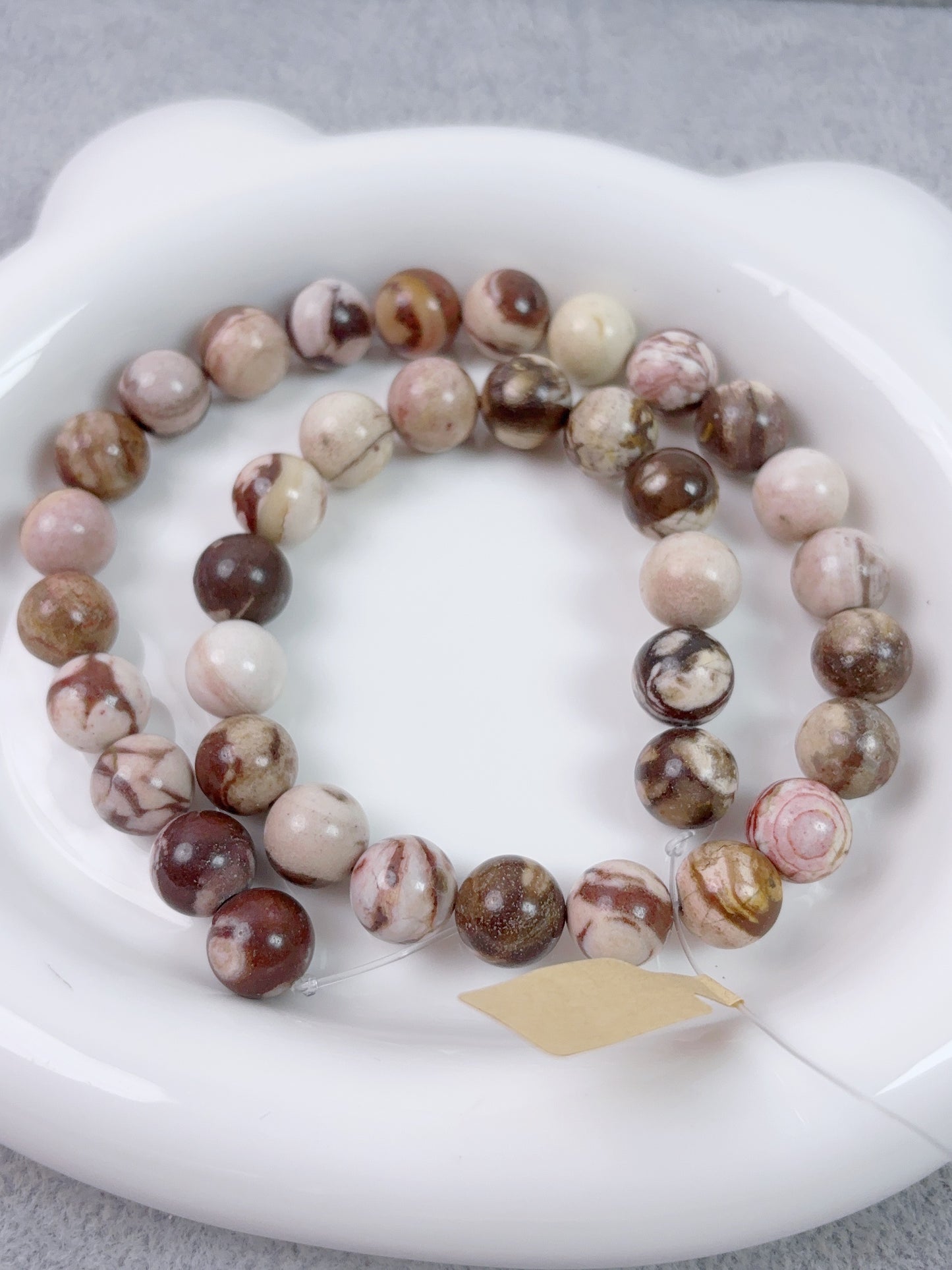 天然石連材--ビーズ--10 mmオーストラリアシマウマ