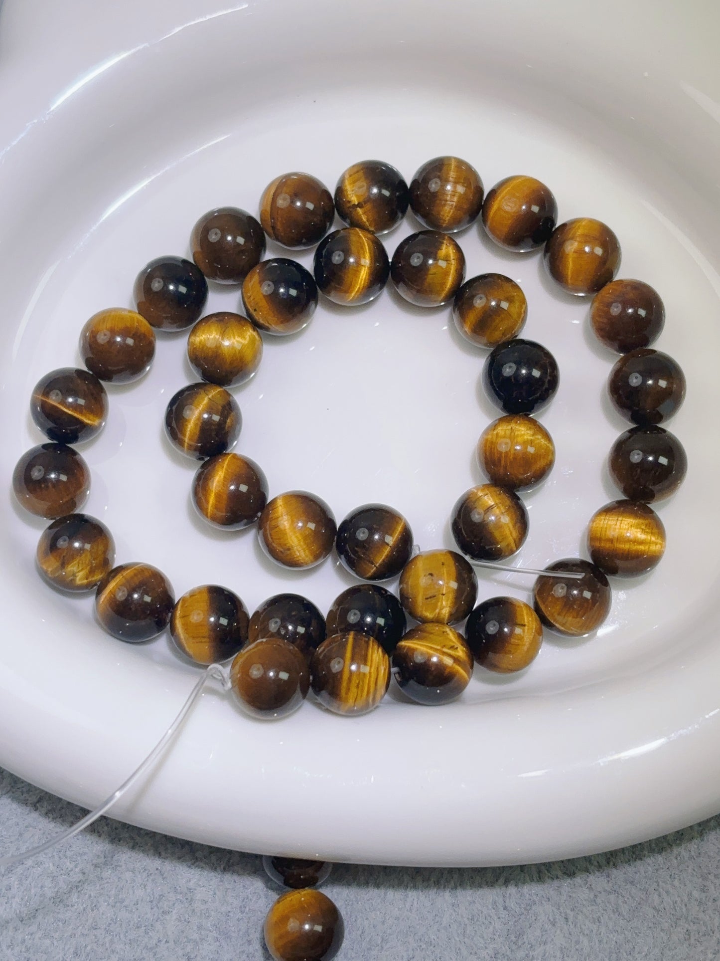 天然石連材--ビーズ--10 mmタイガーアイイエロー/紅茶色/サファイア色/パープル/紅茶色/パープル星空色/ブルーゴールド/インクブルー