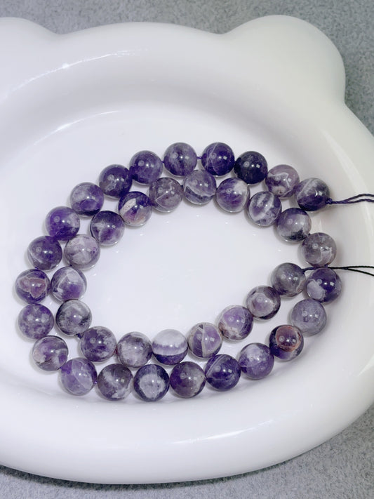 天然石連材-ビーズ-9.5 mmファンタジー 紫水晶