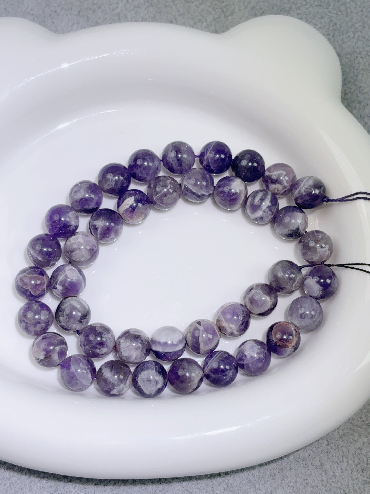 天然石連材-ビーズ-9.5 mmファンタジー 紫水晶
