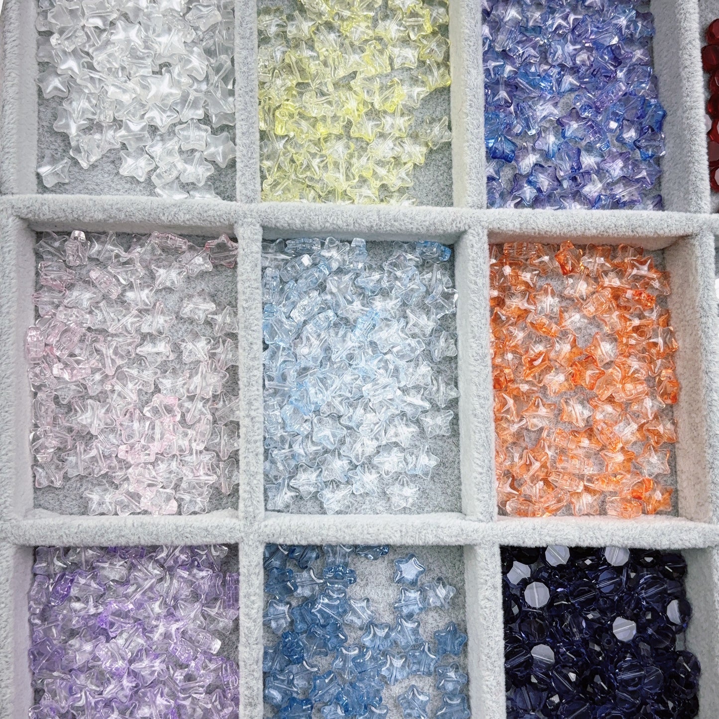 4.5 かわいい氷透き通った小さな星の横穴ビーズ--30pcs