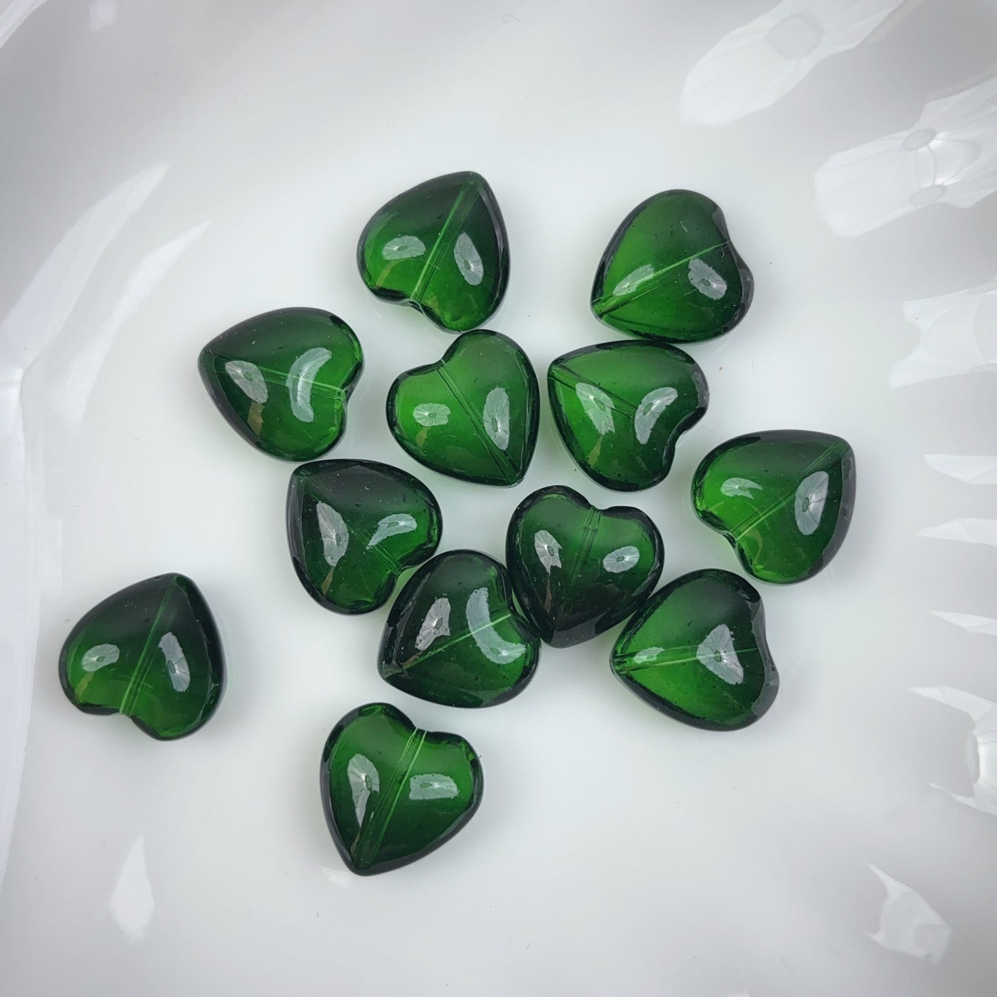 04.6 ハートグラデーション縦穴ビーズ--50pcs