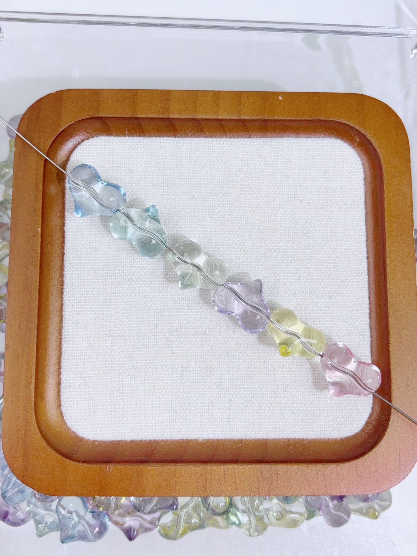 0 0 A 混鍋シリーズ【高品質氷透愛心横孔珠】--16.7x13.8mm