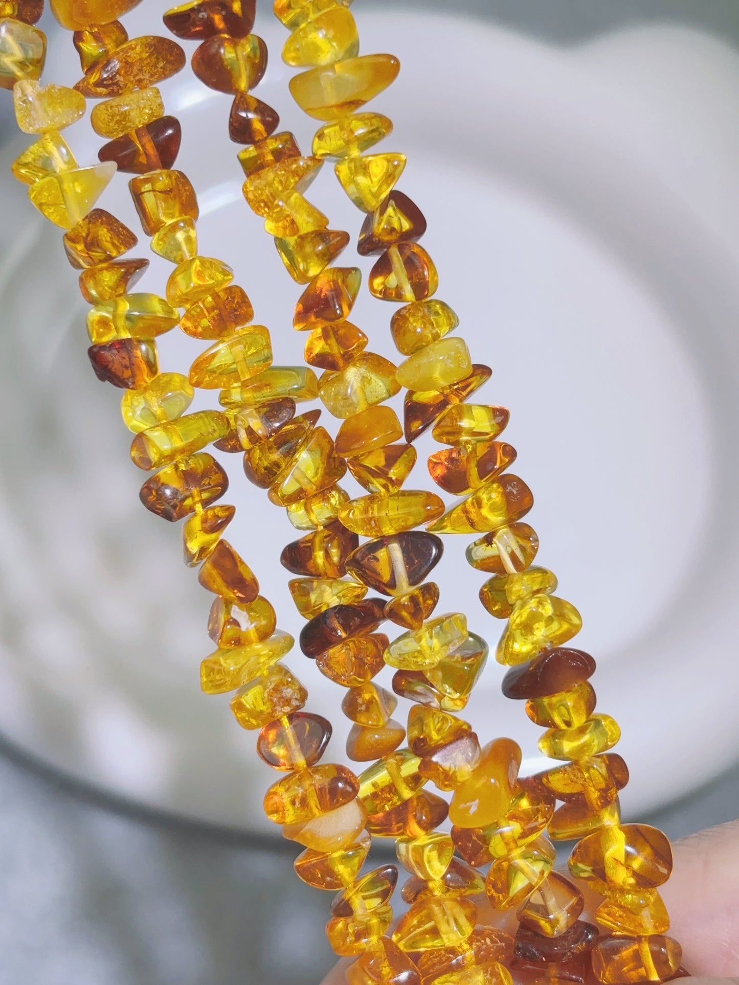 天然石連材-砕石-7 mm天然琥珀