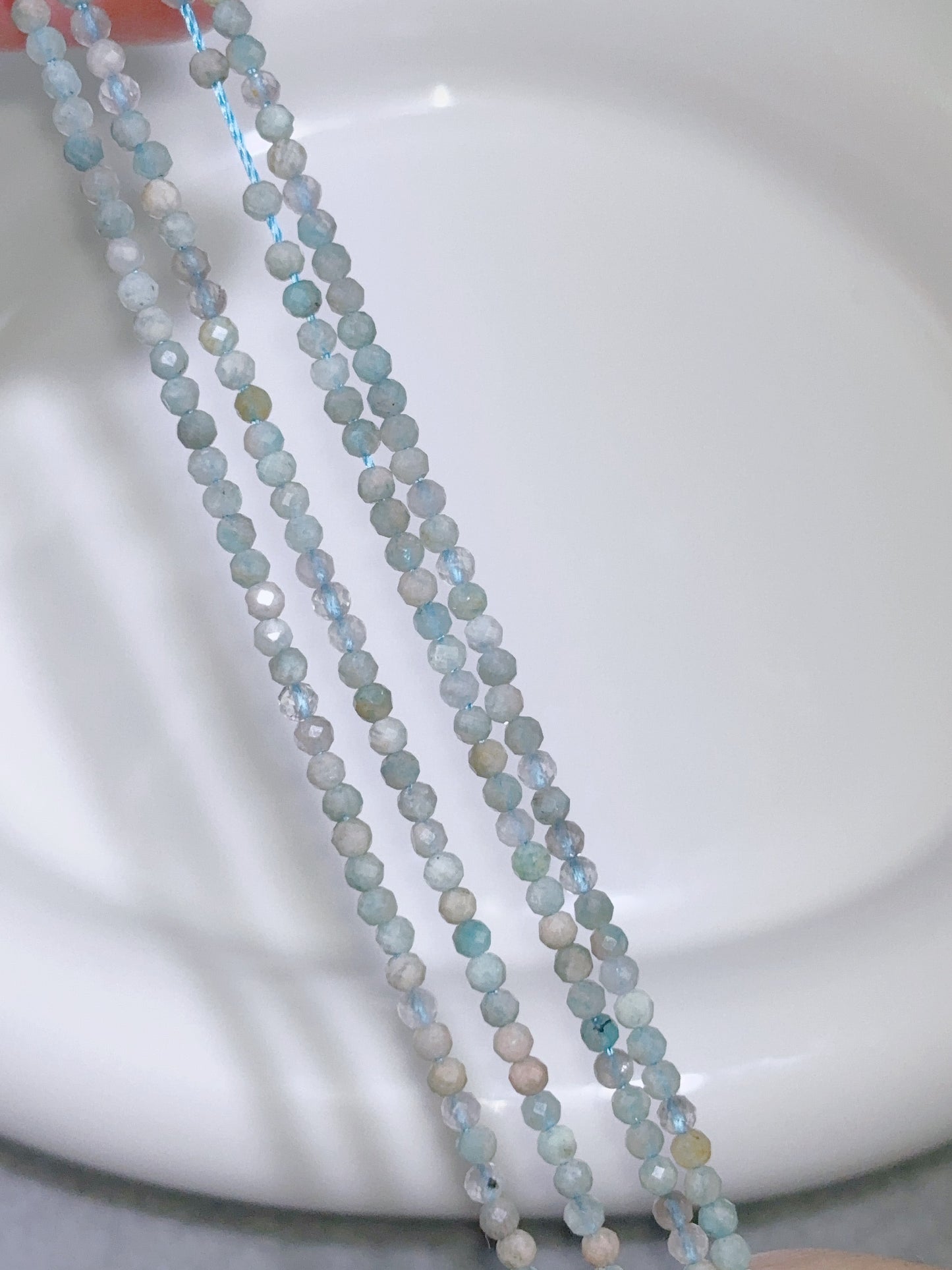 天然石連材-多面-2 mmアマゾナイト