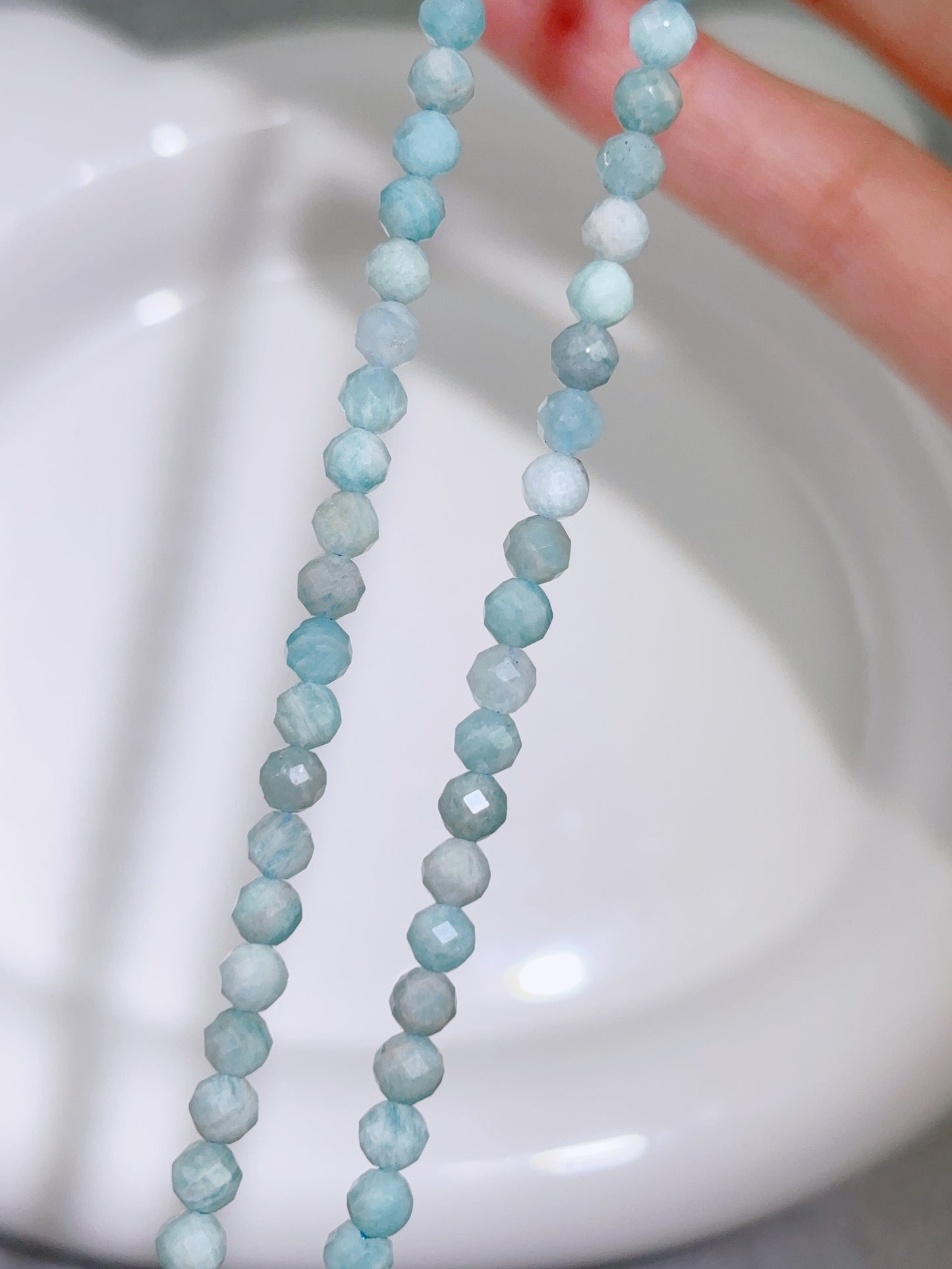 天然石連材-多面-4mmアマゾナイト