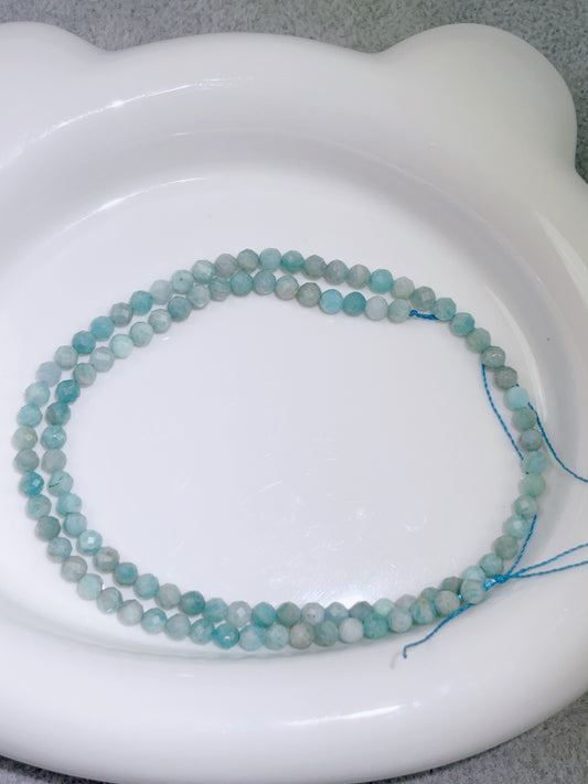 天然石連材-多面-4mmアマゾナイト