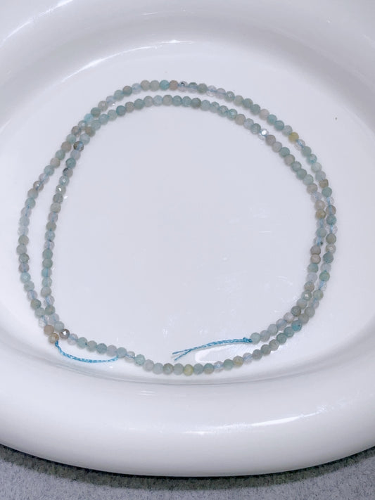 天然石連材-多面-2 mmアマゾナイト