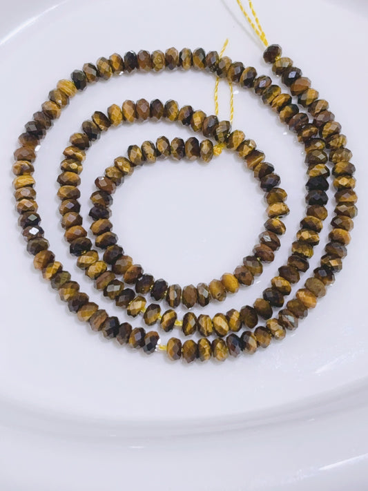 天然石連材-算盤多面-4 mm虎眼石