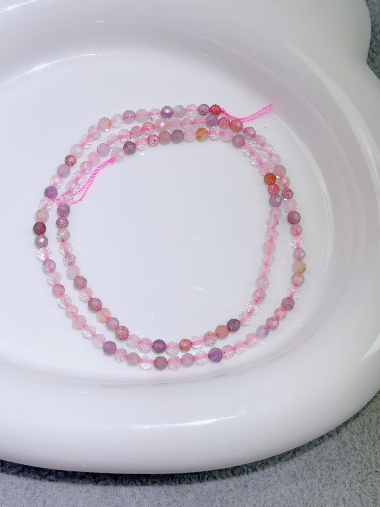 天然石連材-多面-3mm紫超七（むらさきちょうしち）