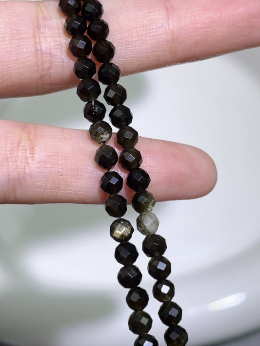 天然石連材-多面-4 mm金曜石