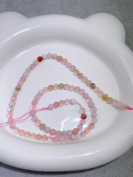 天然石連材-ビーズ-4.5 mm桜瑪瑙